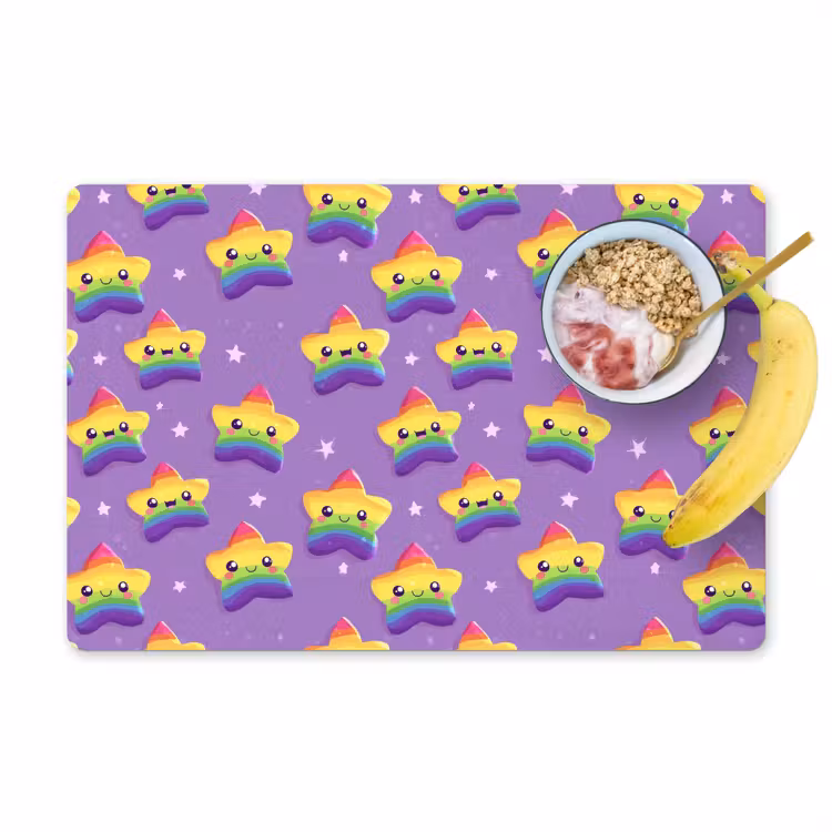 Tischset - 6 Stück - Sterne - Regenbogen - Lila - 6 Stück — 1