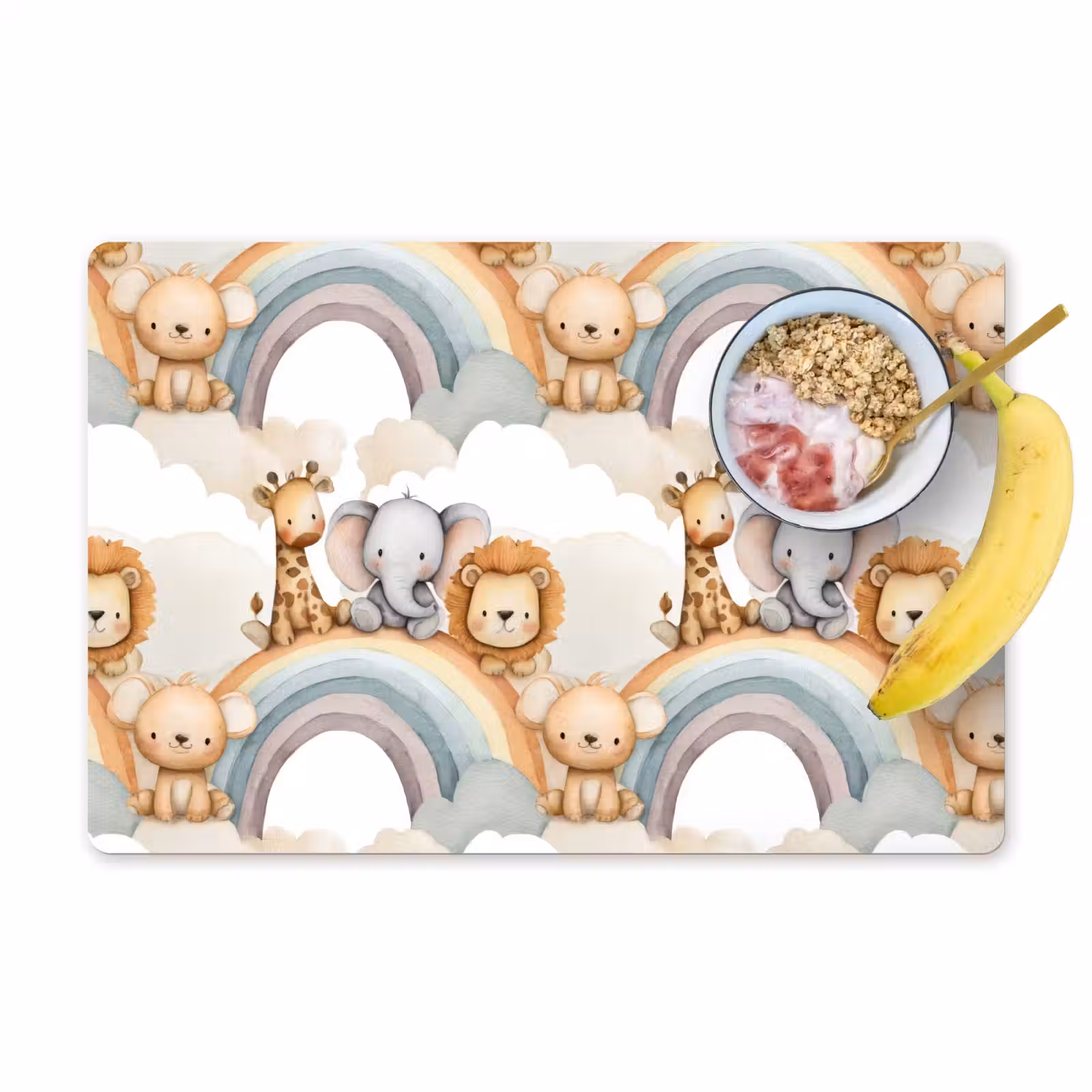 Tischset - 6 Stück - Safari - Regenbogen - Farbenfroh - 6 Stück — 1