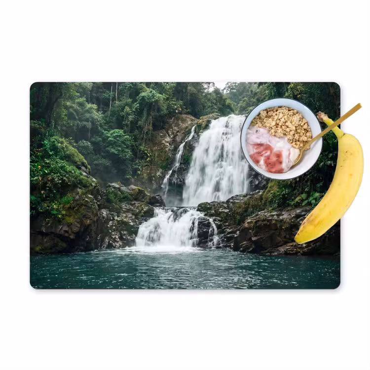 Tischset - 6 Stück - Wasserfall - Wald - Natur - Grün - 6 Stück — 1