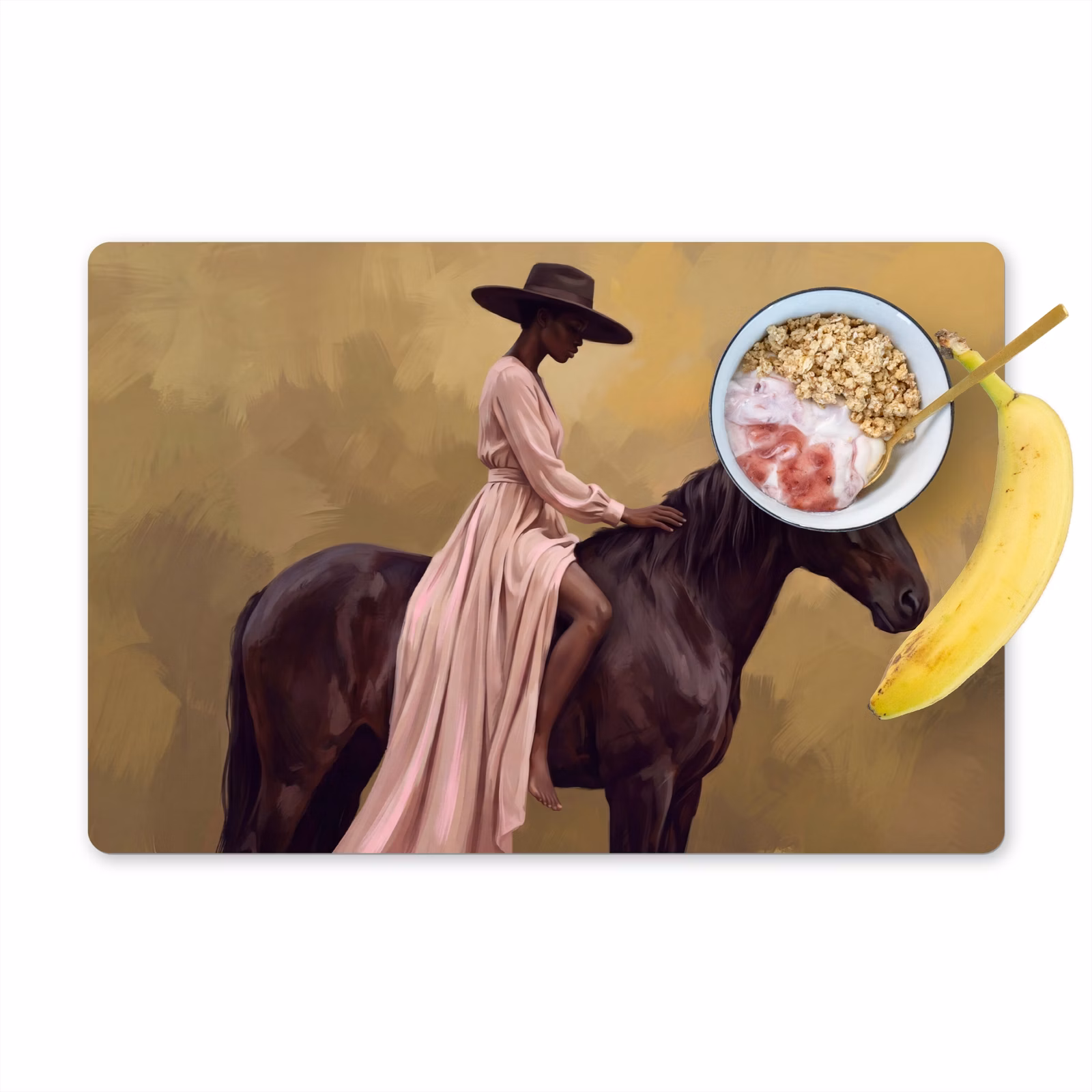 Tischset - 6 Stück - Pferd - Klassisch - Ocker - 6 Stück — 1
