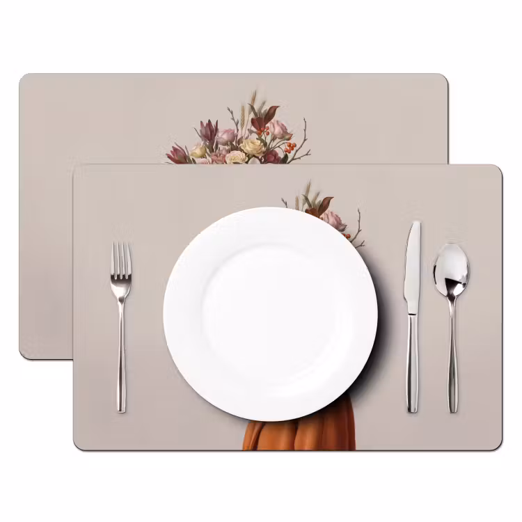 Tischset - 6 Stück - Gesicht - Blumenstrauß - Bunt - 6 Stück — 2