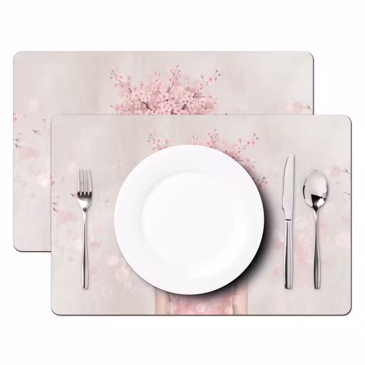 Tischset - 6 Stück - Porträt - Kirschblüte - Rosa - 6 Stück — 2