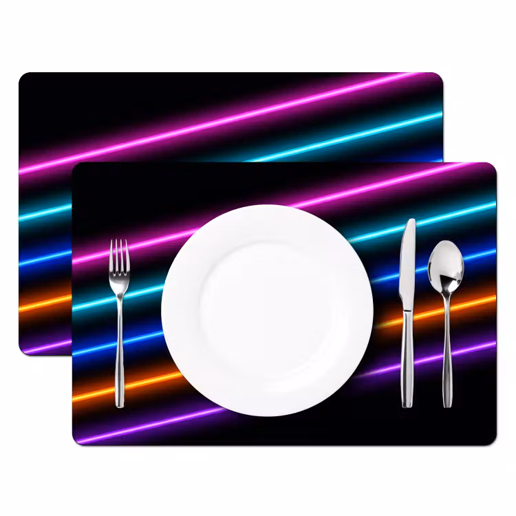 Tischset - 6 Stück - Ästhetik - Retro - Neon - 6 Stück — 2