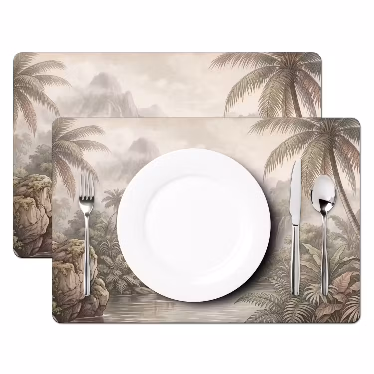 Tischset - 6 Stück - Dschungel - Wasserfälle - Tropisch - Illustration - 6 Stück — 2