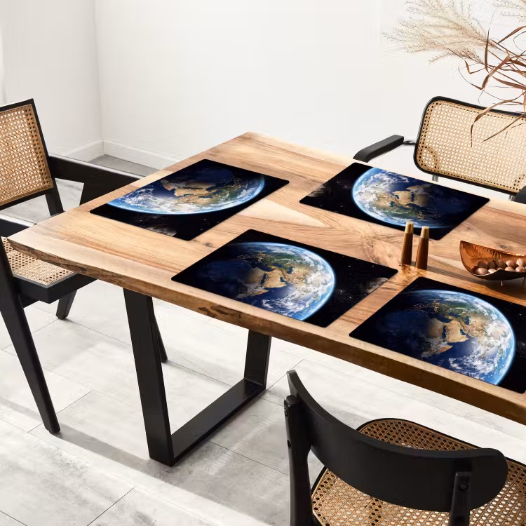 Tischset - 6 Stück - Erde - Weltraum - Blau - Grün - 6 Stück — 4