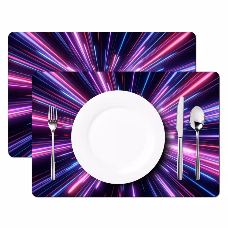 Tischset - 6 Stück - Lichtgeschwindigkeit - Weltraum - Rosa - Violett - 6 Stück — 2