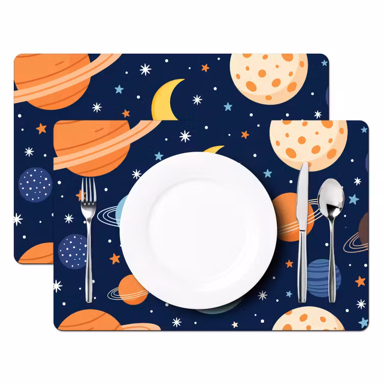 Tischset - 6 Stück - Weltraum - Planeten - Farbenfroh - 6 Stück — 2