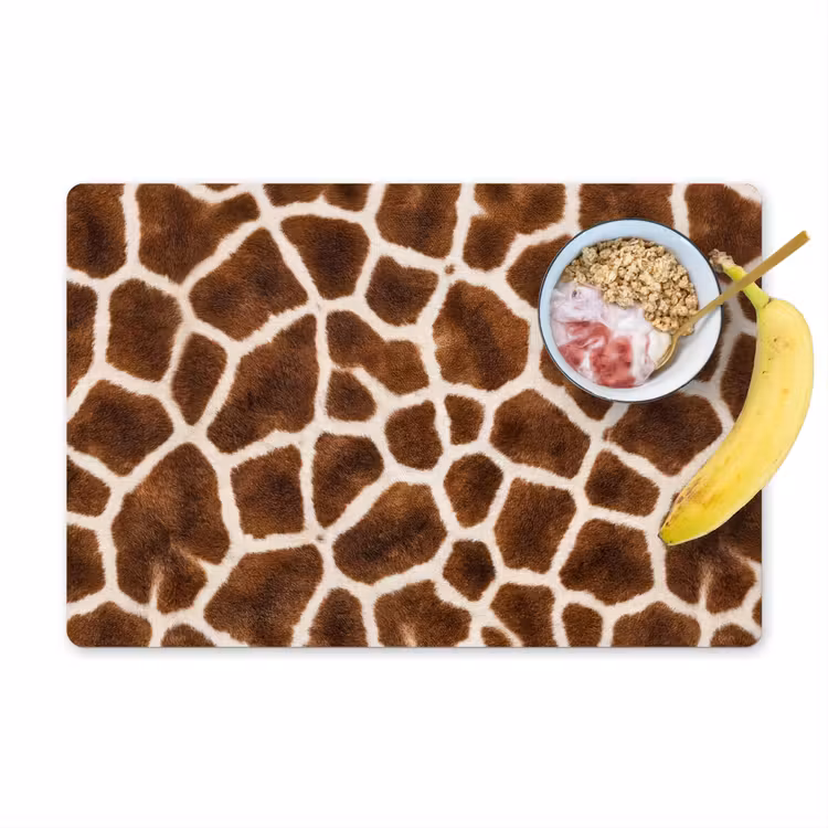 Tischset - 6 Stück - Giraffe - Mantel - Klassisch - Braun - 6 Stück — 1