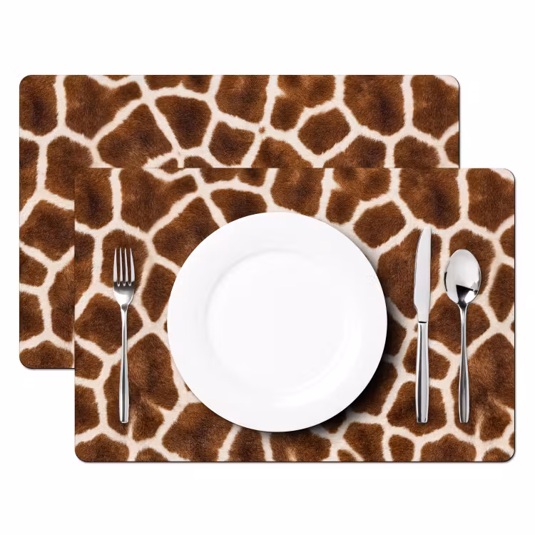 Tischset - 6 Stück - Giraffe - Mantel - Klassisch - Braun - 6 Stück — 2