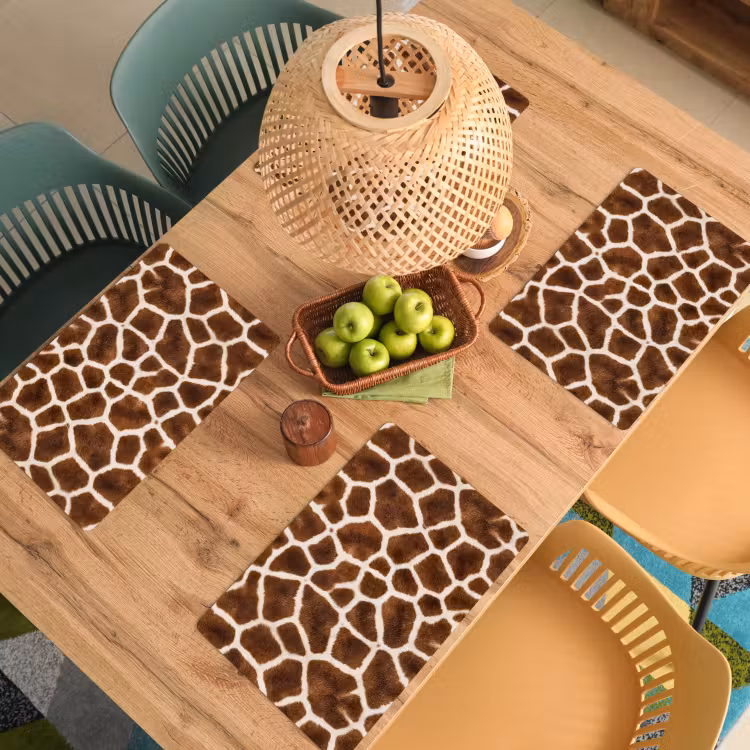 Tischset - 6 Stück - Giraffe - Mantel - Klassisch - Braun - 6 Stück — 3