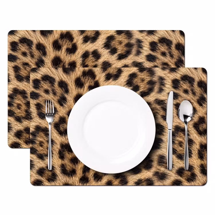 Tischset - 6 Stück - Leopard - Mantel - Klassisch - Braun - 6 Stück — 2