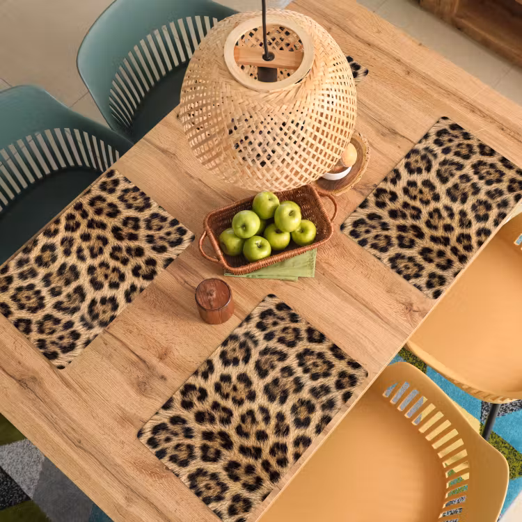 Tischset - 6 Stück - Leopard - Mantel - Klassisch - Braun - 6 Stück — 3