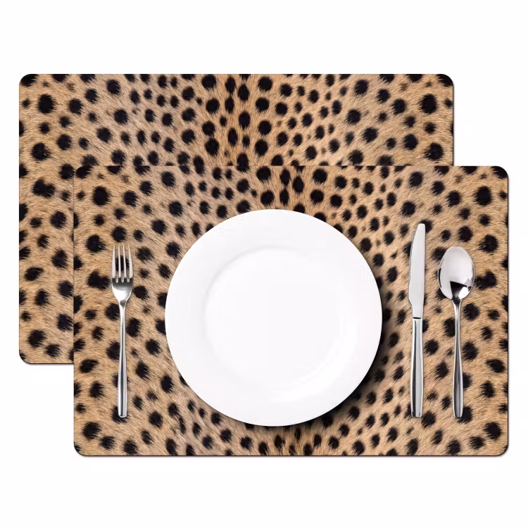 Tischset - 6 Stück - Mantel - Gepard - Schwarz - Weiß - 6 Stück — 2