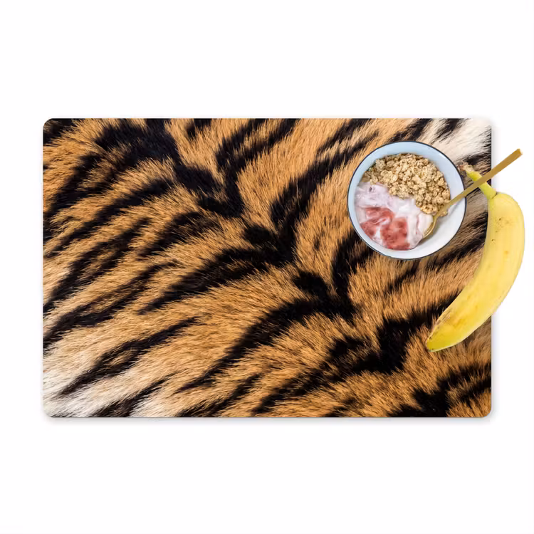 Tischset - 6 Stück - Realistisch - Tigerfell - Schwarz - 6 Stück — 1