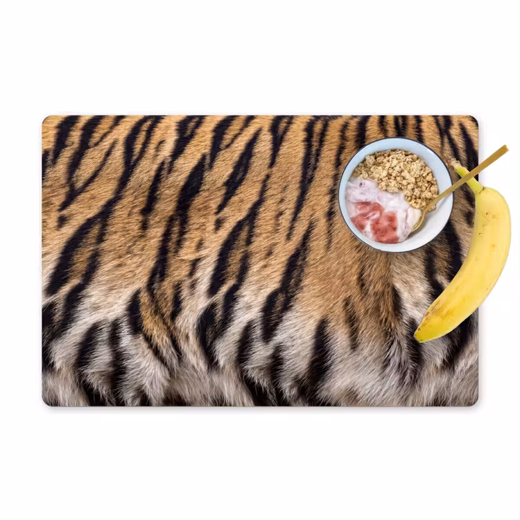 Tischset - 6 Stück - Tigerfell - Klassisch - Schwarz - 6 Stück — 1
