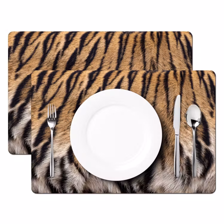 Tischset - 6 Stück - Tigerfell - Klassisch - Schwarz - 6 Stück — 2