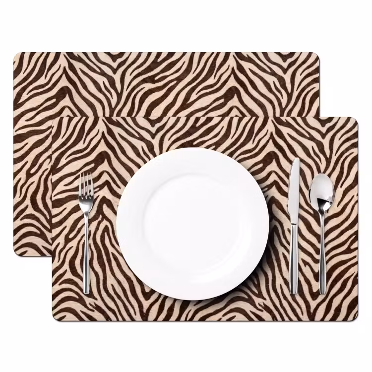 Tischset - 6 Stück - Zebra - Streifen - Braun - 6 Stück — 2