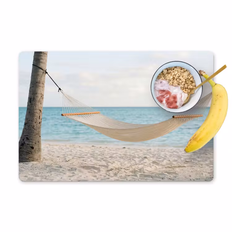 Tischset - 6 Stück - Hängematte - Strand - Weiß - 6 Stück — 1