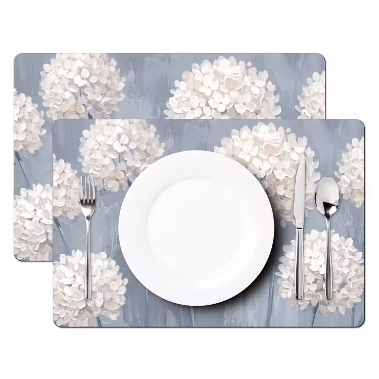 Tischset - 6 Stück - Blumen - Illustration - Blau - 6 Stück — 2