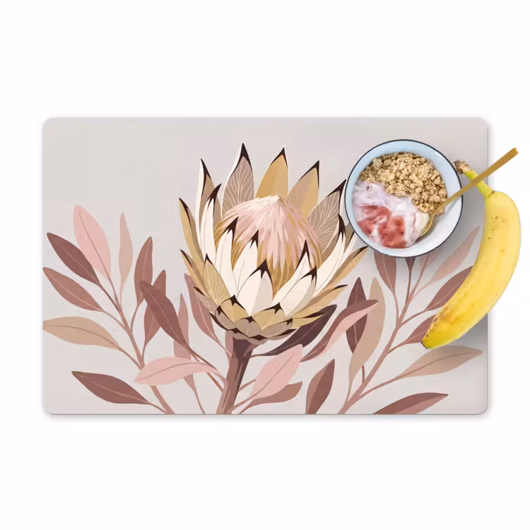 Tischset - 6 Stück - Protea - Blume - Botanisch - Beige - 6 Stück — 1