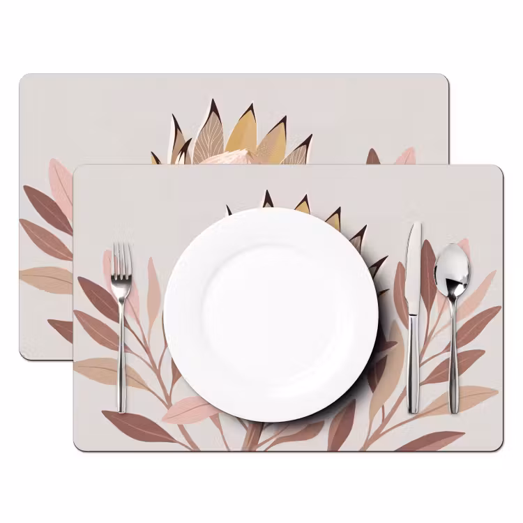 Tischset - 6 Stück - Protea - Blume - Botanisch - Beige - 6 Stück — 2
