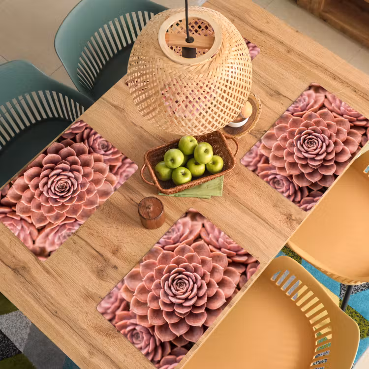 Tischset - 6 Stück - Sukkulente - Bio - Rosa - 6 Stück — 3