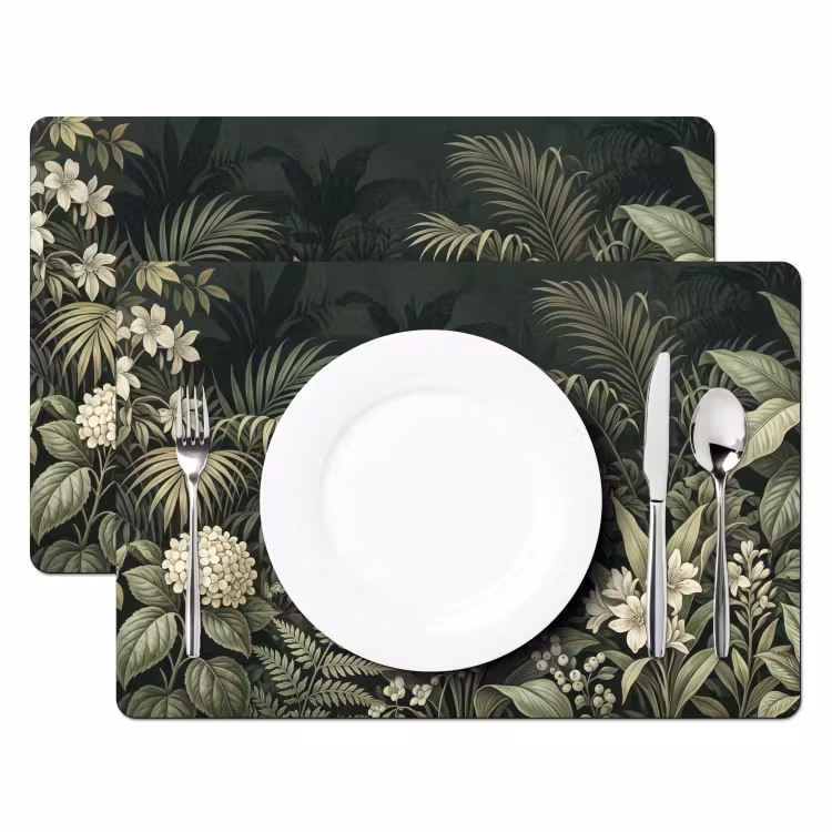 Tischset - 6 Stück - Dschungel - Blätter - Botanisch - Grün - 6 Stück — 2