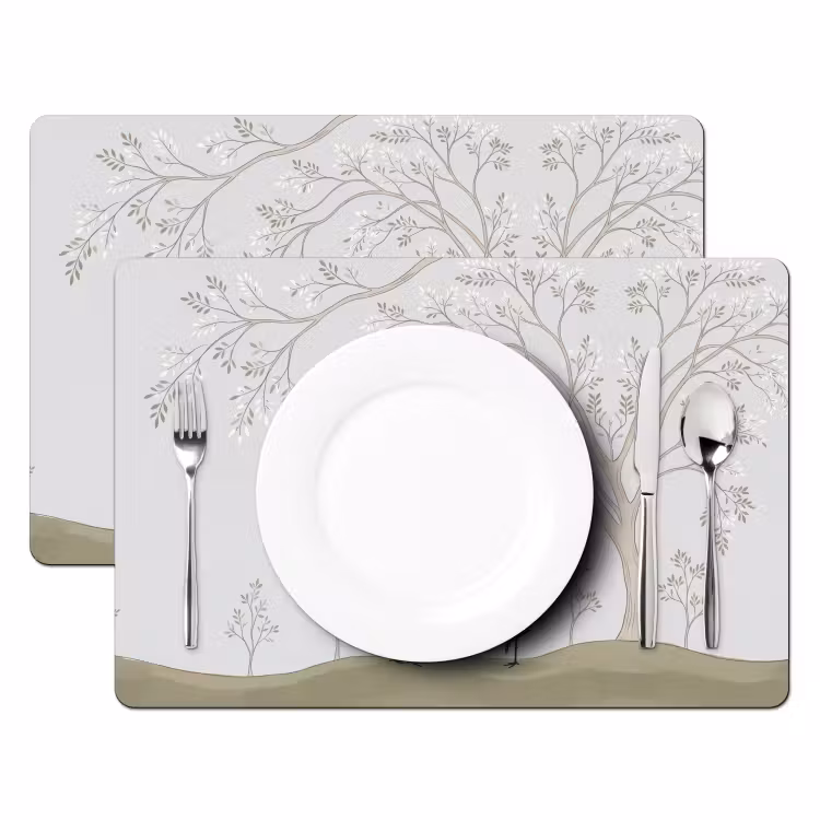Tischset - 6 Stück - Minimalistisch - Kraniche - Blau - 6 Stück — 2