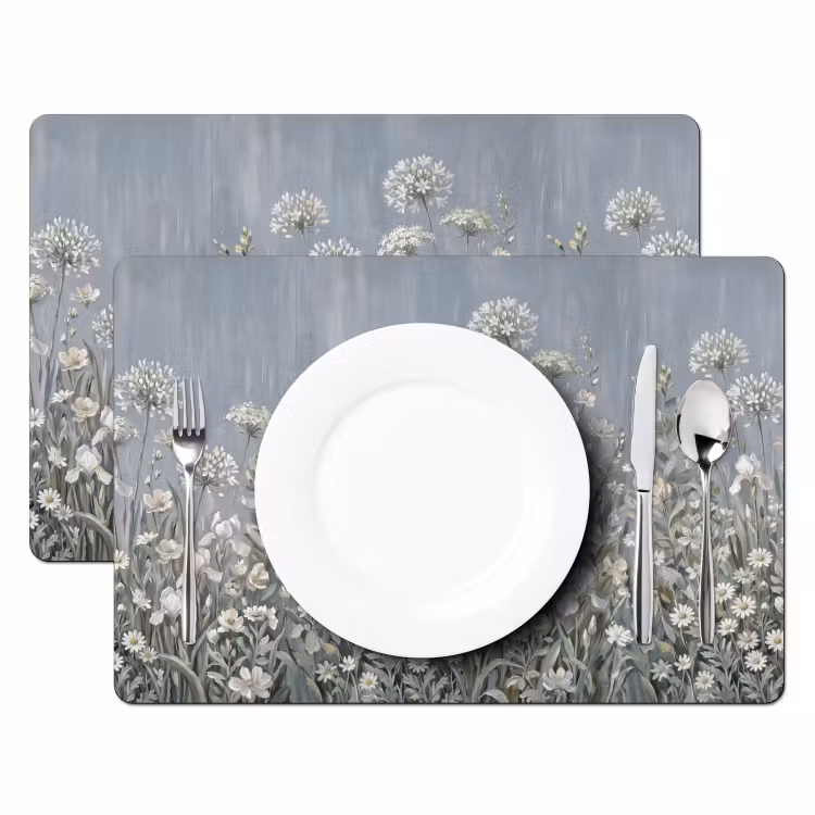 Tischset - 6 Stück - Blumen - Botanisch - Blau - 6 Stück — 2