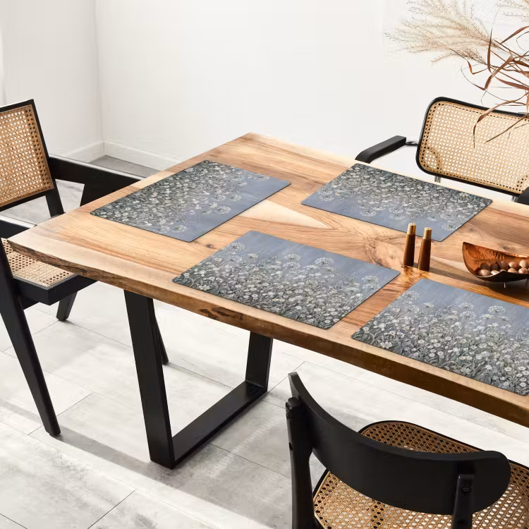 Tischset - 6 Stück - Blumen - Botanisch - Blau - 6 Stück — 4