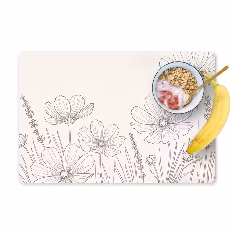 Tischset - 6 Stück - Minimalistisch - Modern - Floral - Beige - 6 Stück — 1