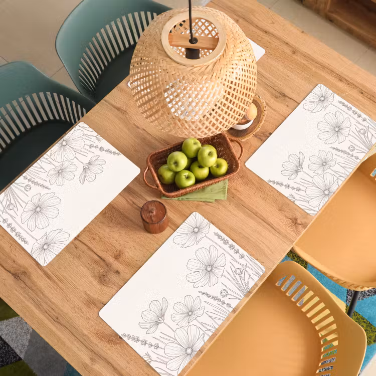 Tischset - 6 Stück - Minimalistisch - Modern - Floral - Beige - 6 Stück — 3