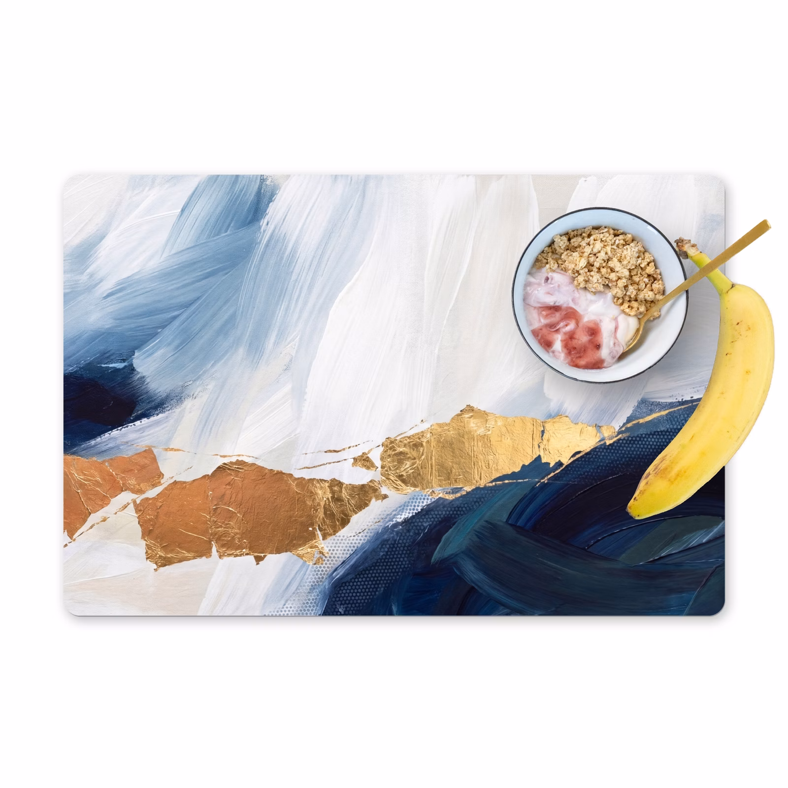 Tischset - 6 Stück - Abstrakt - Acryl - Blau - Gold - Elegant - 6 Stück — 1
