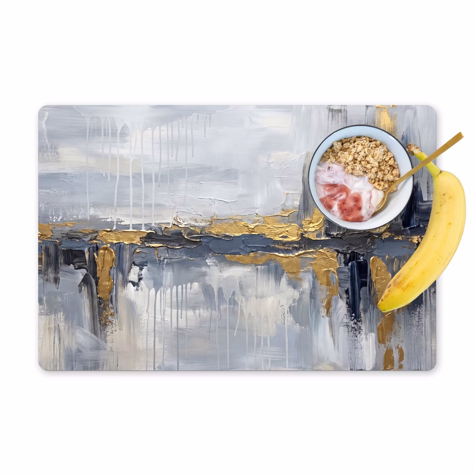Tischset - 6 Stück - Abstrakt - Textur - Gold - Grau - Modern - 6 Stück — 1