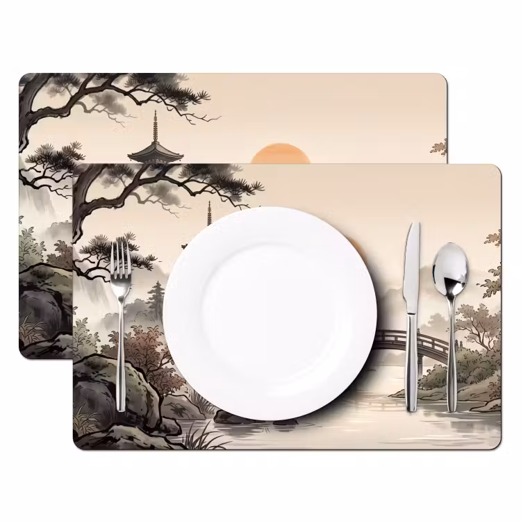 Tischset - 6 Stück - Asien - Landschaft - Farbenfroh - 6 Stück — 2