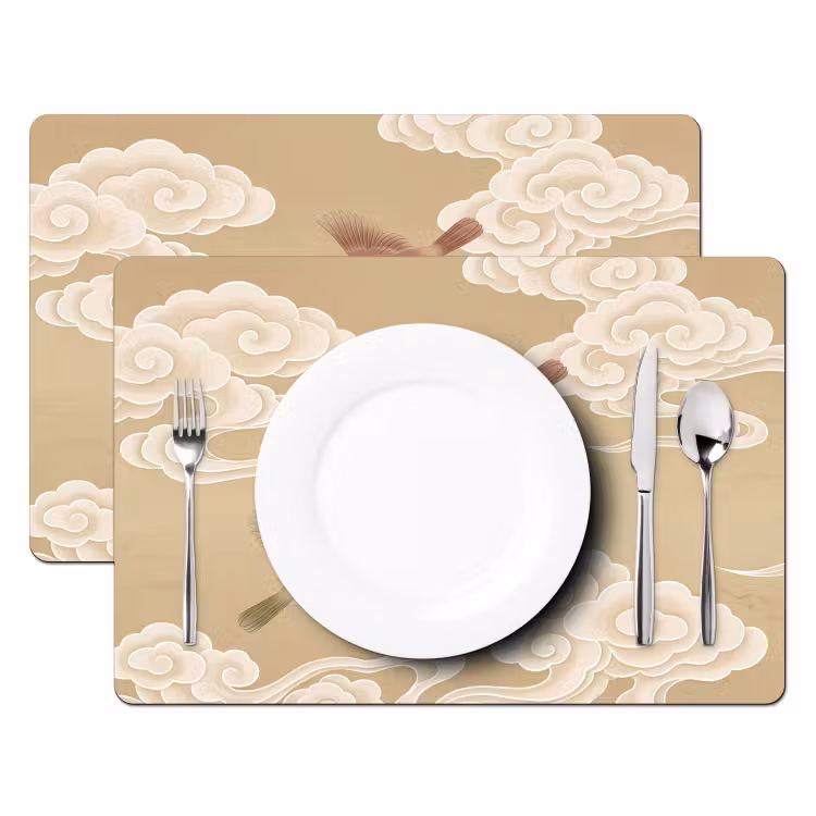 Tischset - 6 Stück - Vögel - Fliegen - Beige - 6 Stück — 2