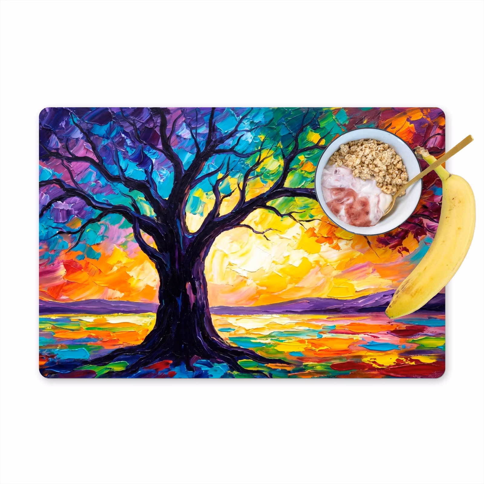 Tischset - 6 Stück - Baum - Landschaft - Natur - Abstrakt - Farbenfroh - 6 Stück — 1