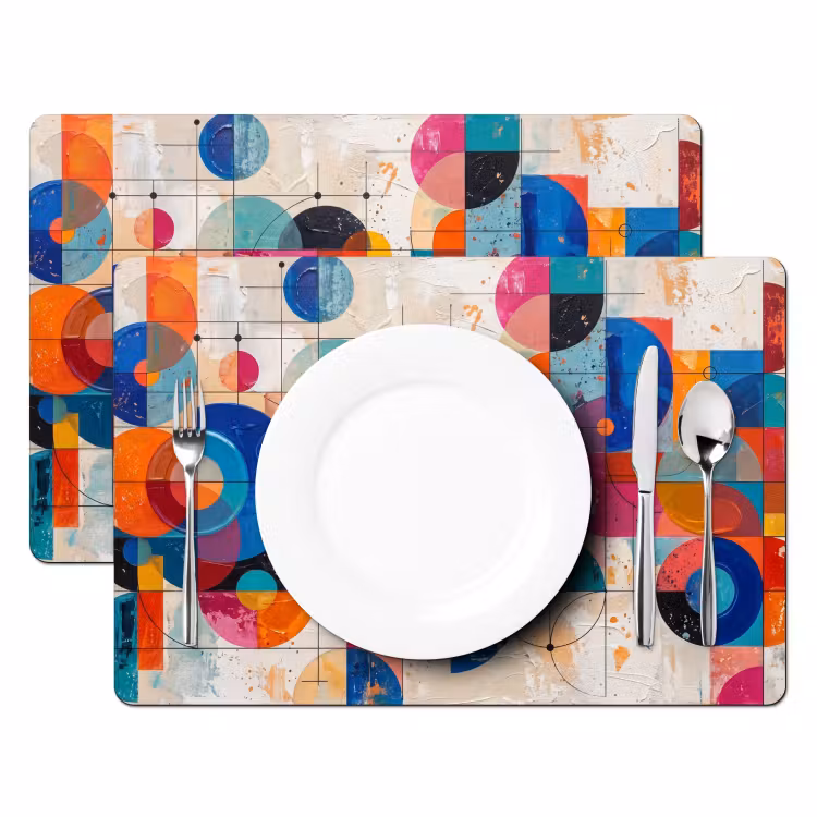Tischset - 6 Stück - Kunst - Geometrisch - Abstrakt - Farbenfroh - 6 Stück — 2