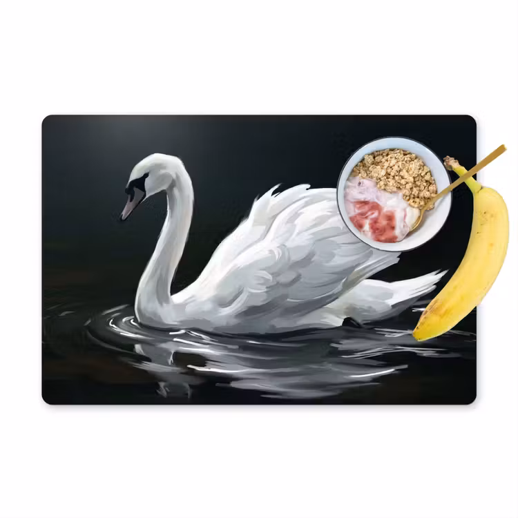 Tischset - 6 Stück - Schwan - Wasser - Natur - Realistisch - Weiß - 6 Stück — 1