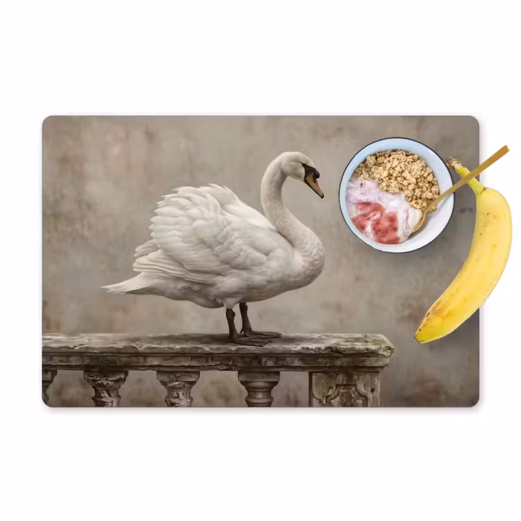 Tischset - 6 Stück - Schwan - Elegant - Tiere - Weiß - 6 Stück — 1