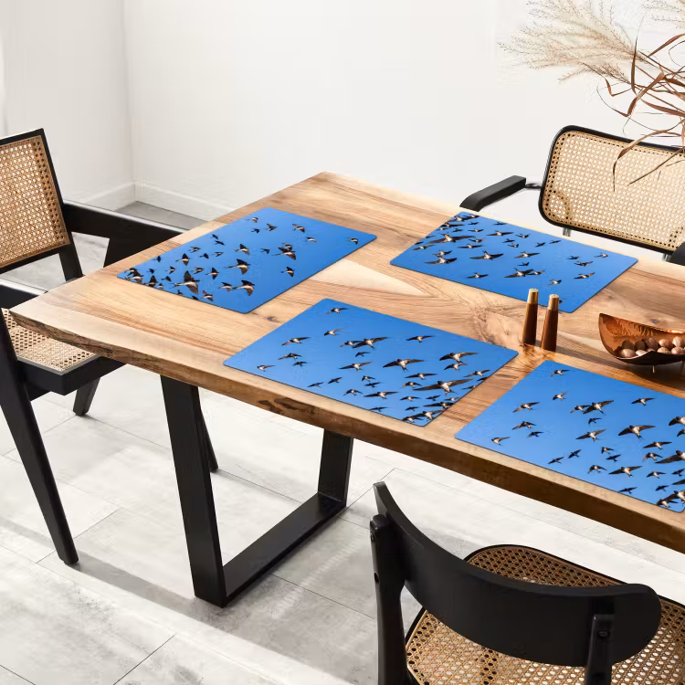Tischset - 6 Stück - Schwalben - Fliegen - Blau - 6 Stück — 4