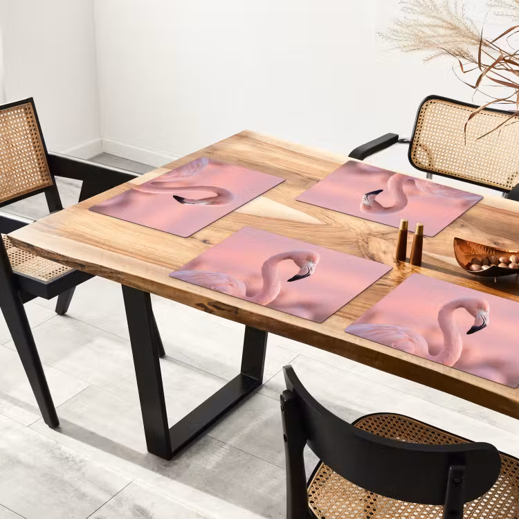 Tischset - 6 Stück - Flamingo - Porträt - Rosa - 6 Stück — 4