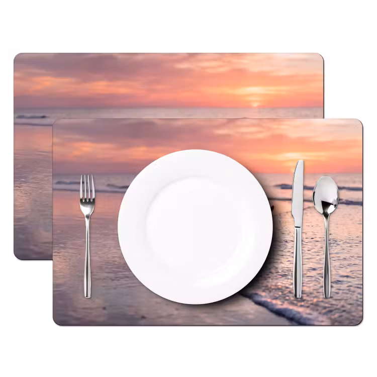 Tischset - 6 Stück - Möwen - Strand - Meer - Rosa - 6 Stück — 2