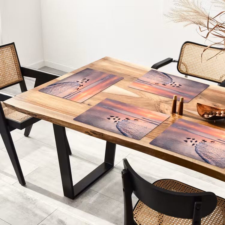 Tischset - 6 Stück - Möwen - Strand - Meer - Rosa - 6 Stück — 4