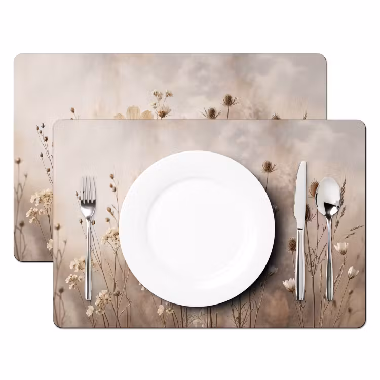 Tischset - 6 Stück - Wilde Blumen - Botanisch - Vintage - Natur - Rustikal - 6 Stück — 2