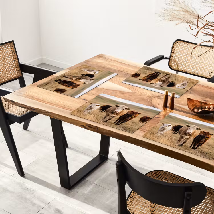 Tischset - 6 Stück - Rinder - Herde - Landschaft - Wiese - Stille - 6 Stück — 4