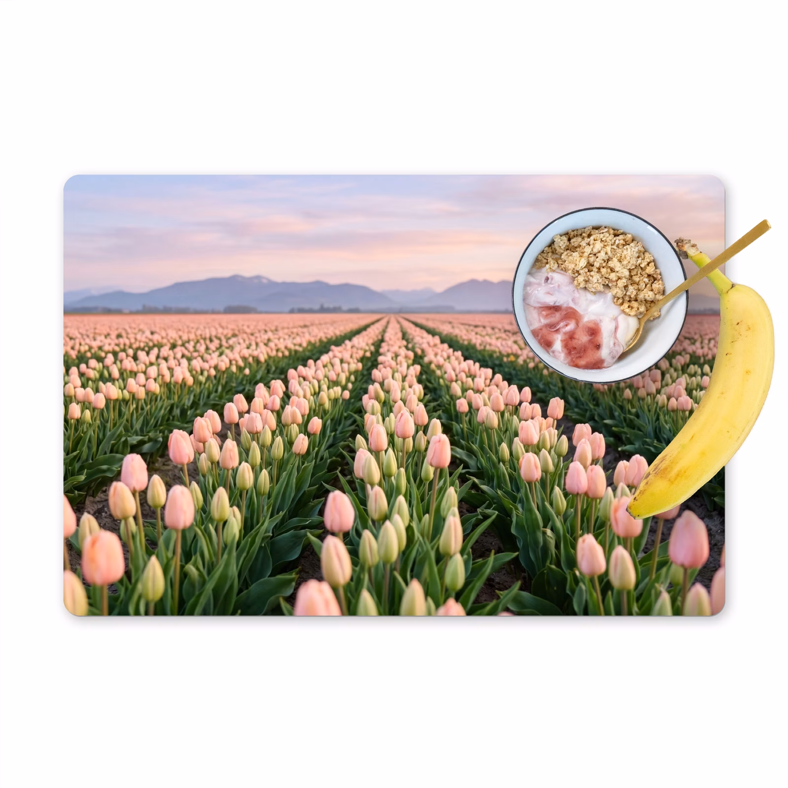 Tischset - 6 Stück - Tulpen - Landschaft - Rosa - 6 Stück — 1