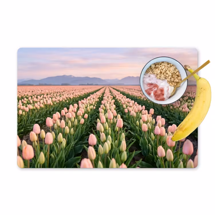 Tischset - 6 Stück - Tulpen - Landschaft - Rosa - 6 Stück — 1