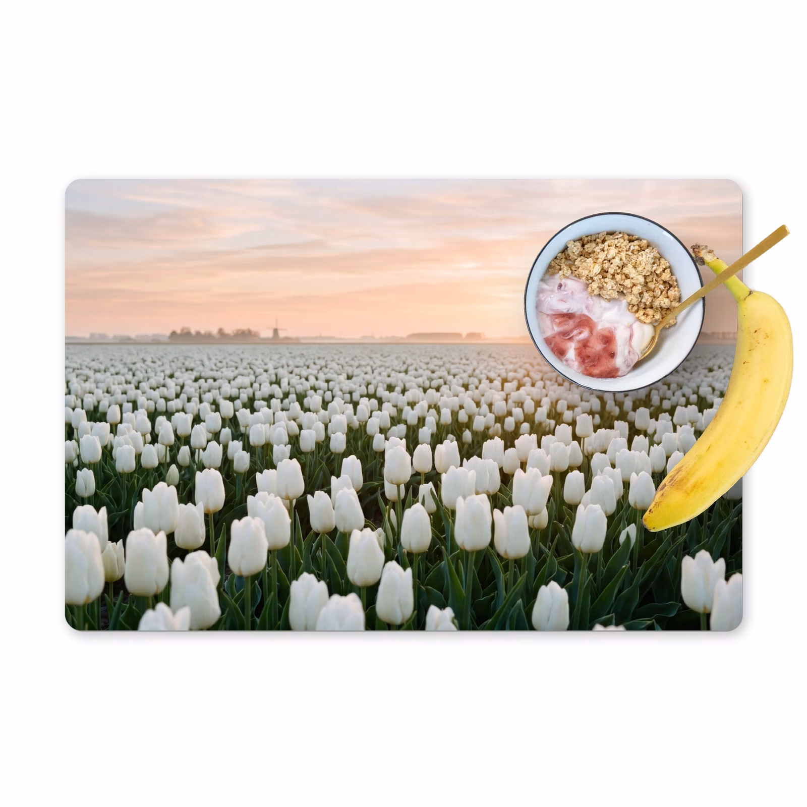 Tischset - 6 Stück - Tulpen - Landschaft - Weiß - 6 Stück — 1