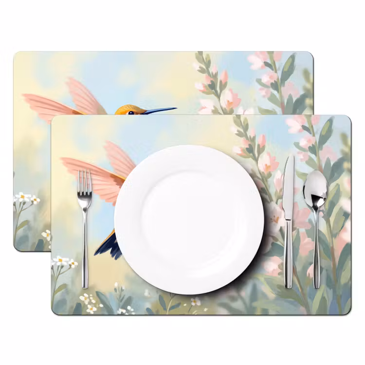 Tischset - 6 Stück - Kolibri - Illustration - Farbenfroh - 6 Stück — 2